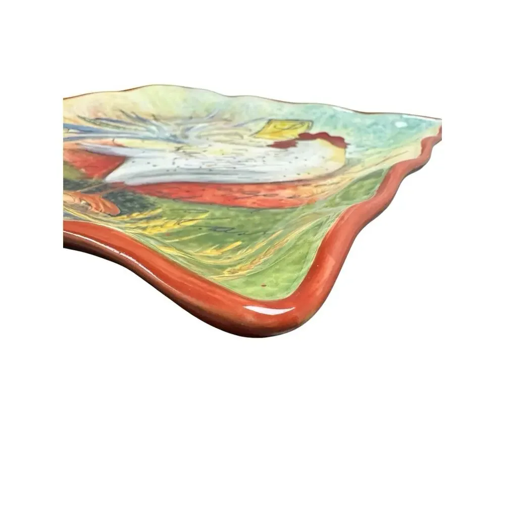La Rooster By Certified International 13” Susan Winget Square Rooster Platter